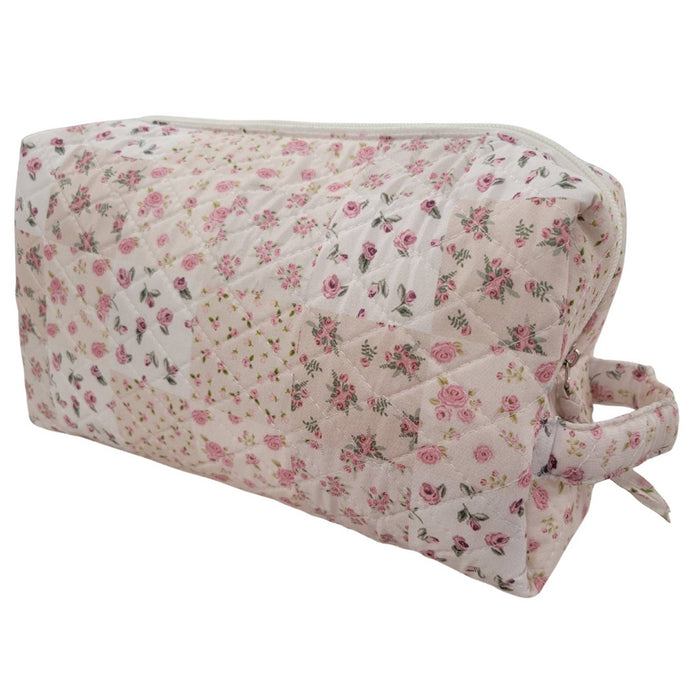 "Garden of Roses" Quilted Vanity and Travel Bag