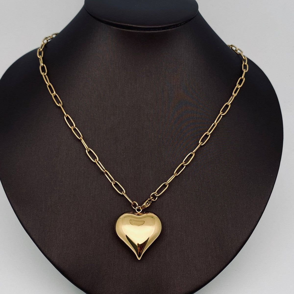 18K Gold Plated Paper Clip Heart Necklace