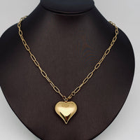 18K Gold Plated Paper Clip Heart Necklace