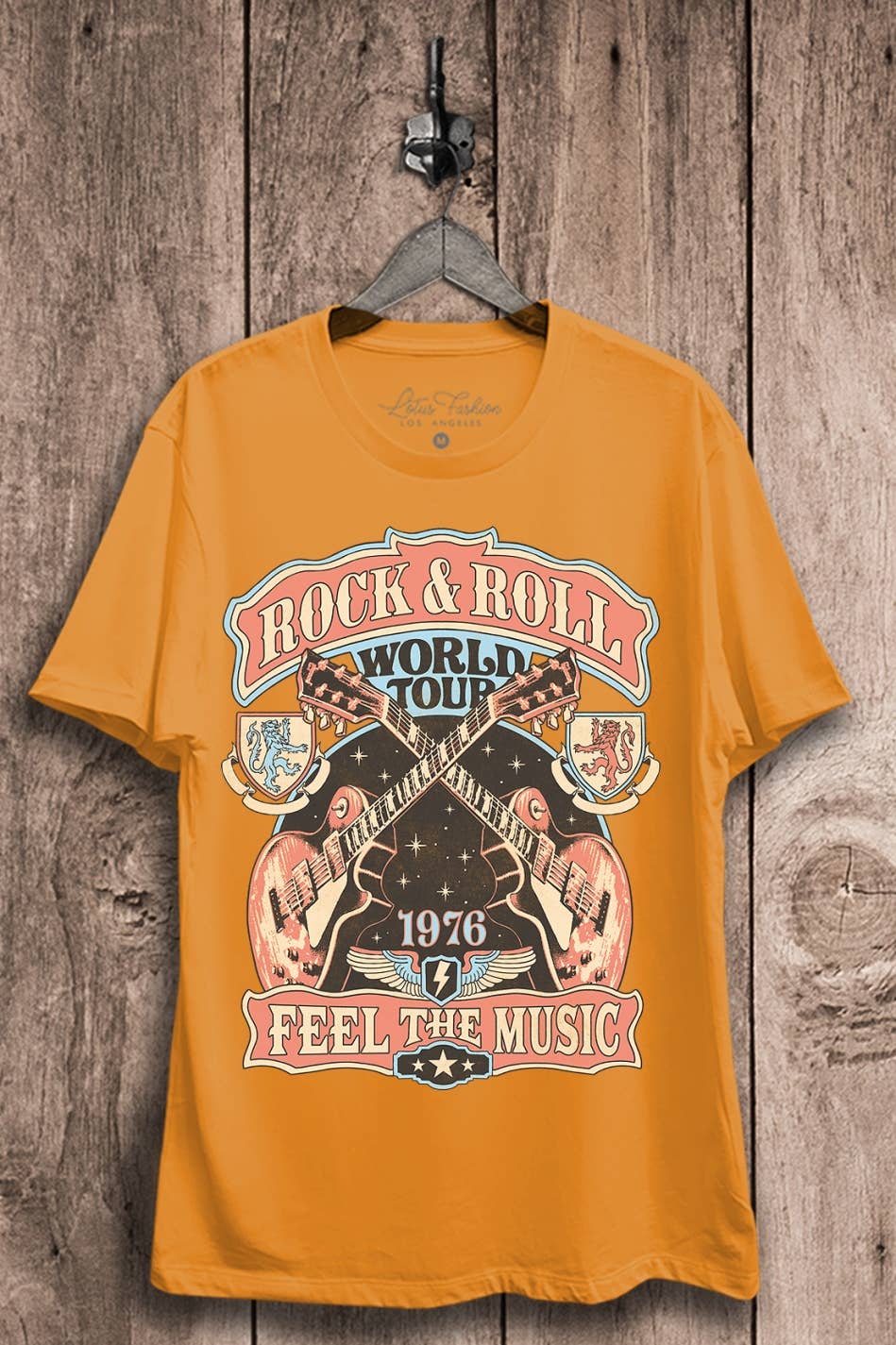Rock & Roll World Tour Mustard Graphic Tee