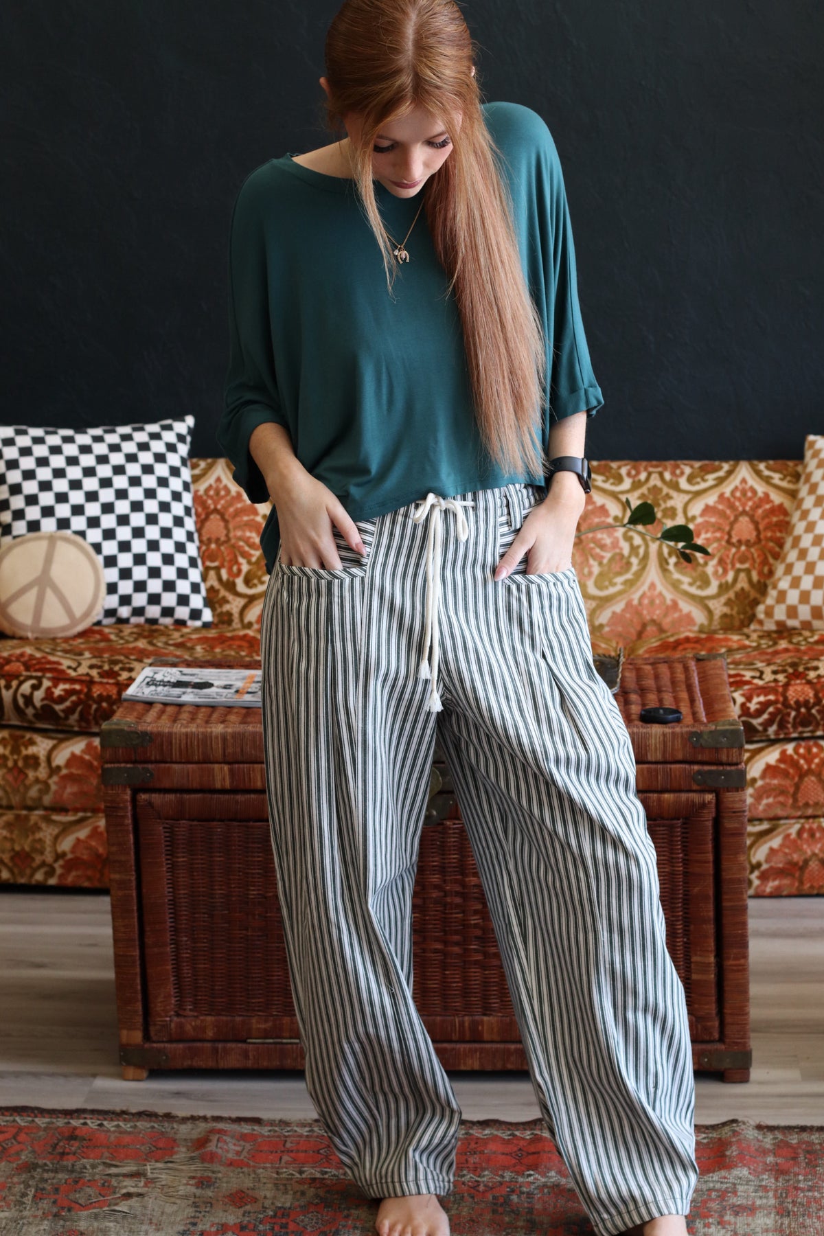Danny Green Striped Barrel Denim Pants