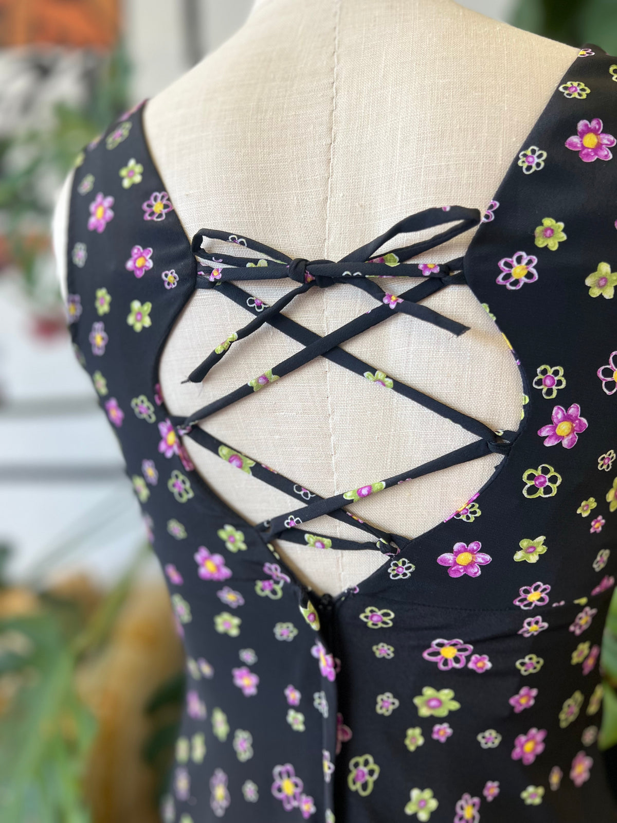 Vault | Black Floral Dress 7/8