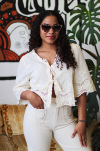 Daisy Jones Floral Tie Blouse