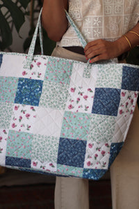 "Floral Delight" Quilted Tote Bag