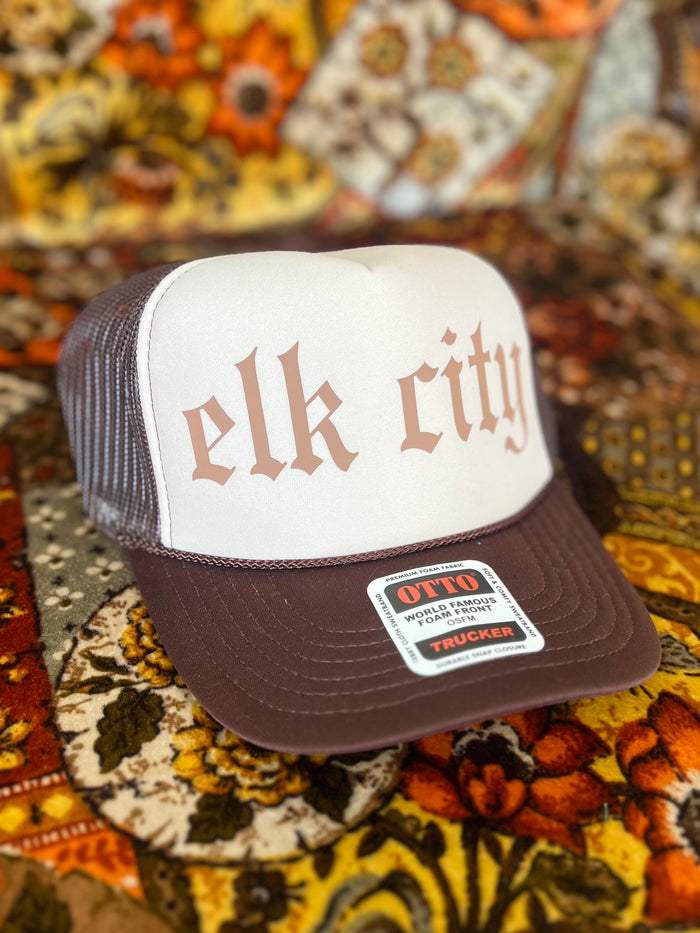 580 Trucker Hat + Tan Elk City