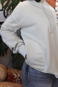 Winnie Washed Henley Top + Oatmeal