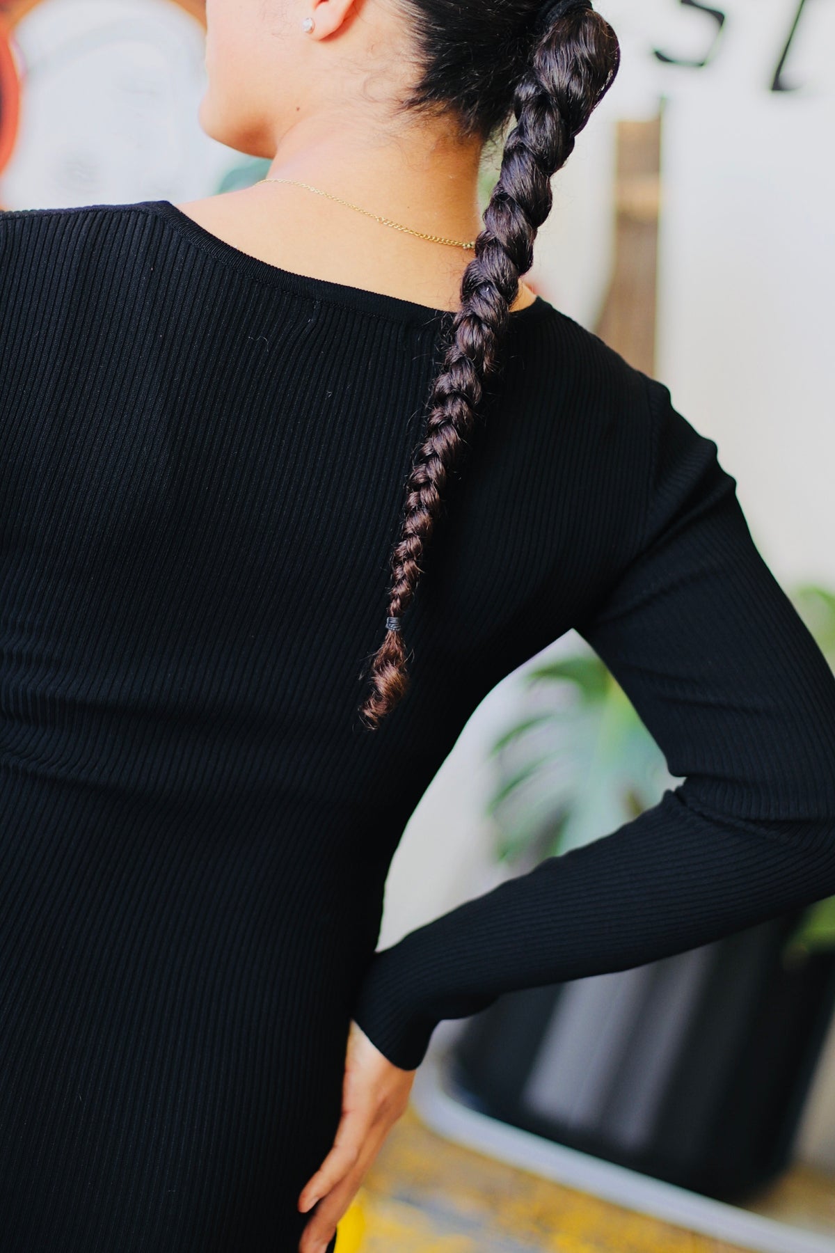 Layering Season Sweater Dress in Black