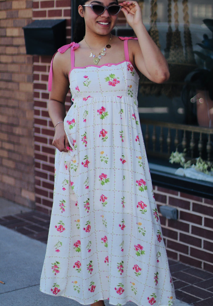 Tea Party Scalloped Midi Dress