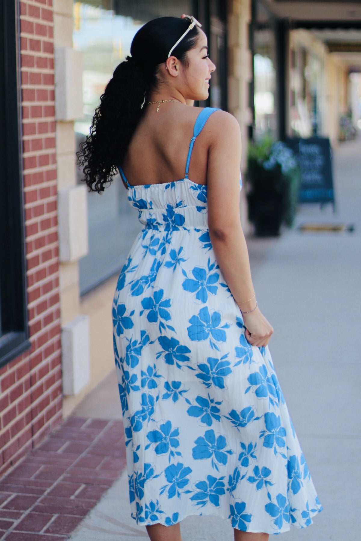 Amber Floral Maxi Dress + Blue