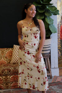Feelin' Floral Front Tie Midi Dress