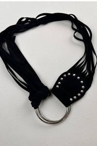 Brown Double Ring Fringe Belt