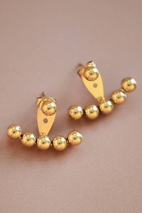 18K Gold Plated Waterproof Dotted Jacket Earrings