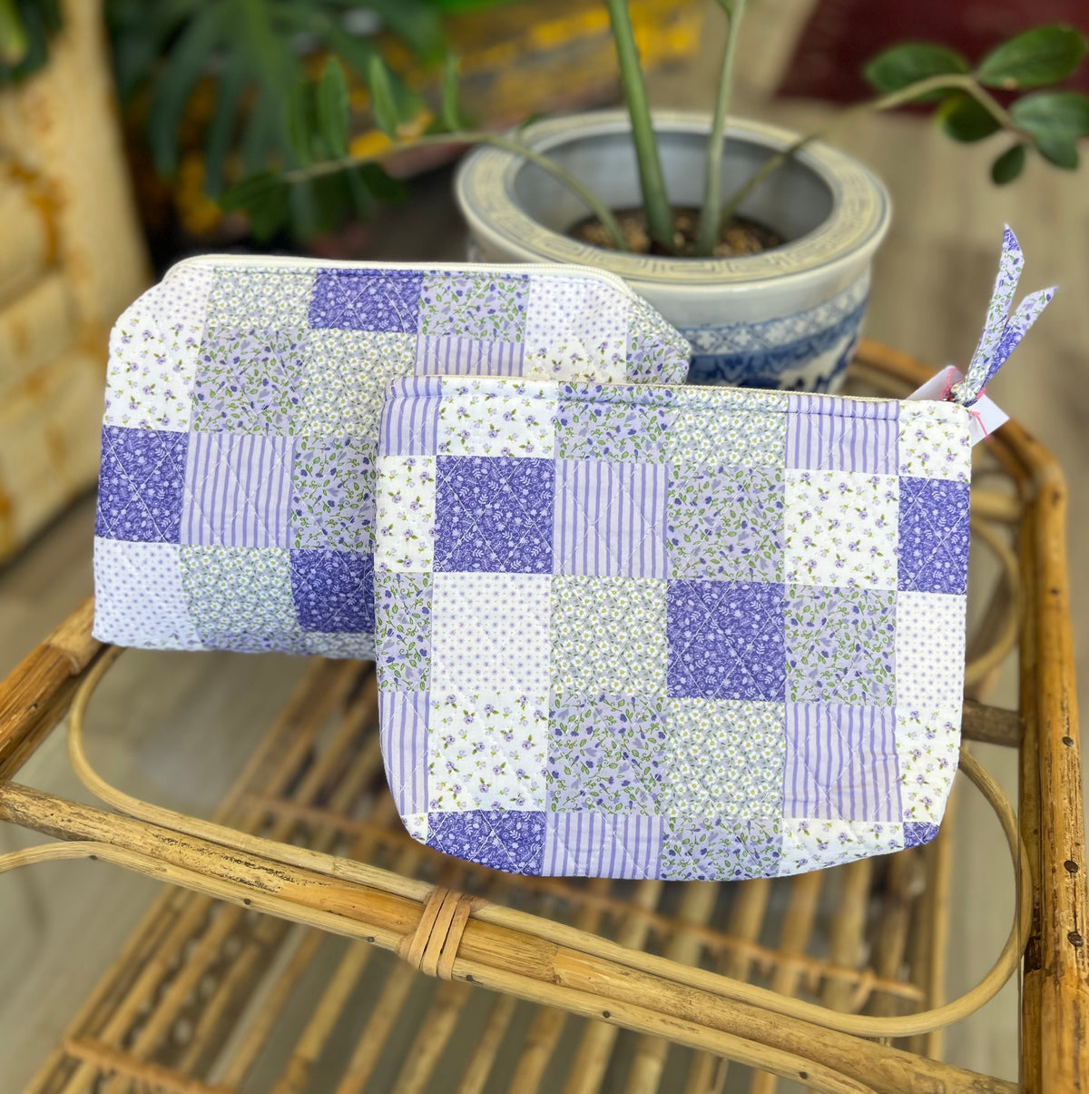 "Violet Dreams" Quilted Vanity and Travel Bag
