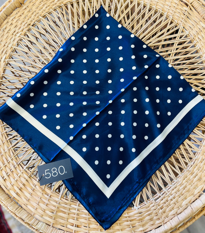 XL Navy Polka Dot Bandana Scarf