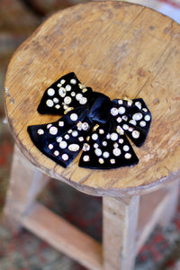 Velvet Rhinestone & Pearl Bow