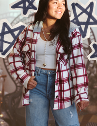 Plaid Hooded Shacket + Ivory/Wine | BF '25