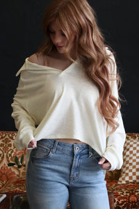 Cream Collared Relaxed Fit Long Sleeve