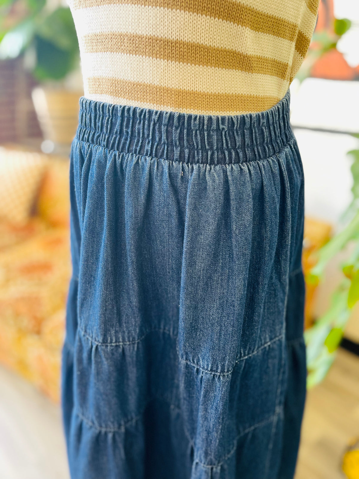 Springsteen Denim Midi Skirt