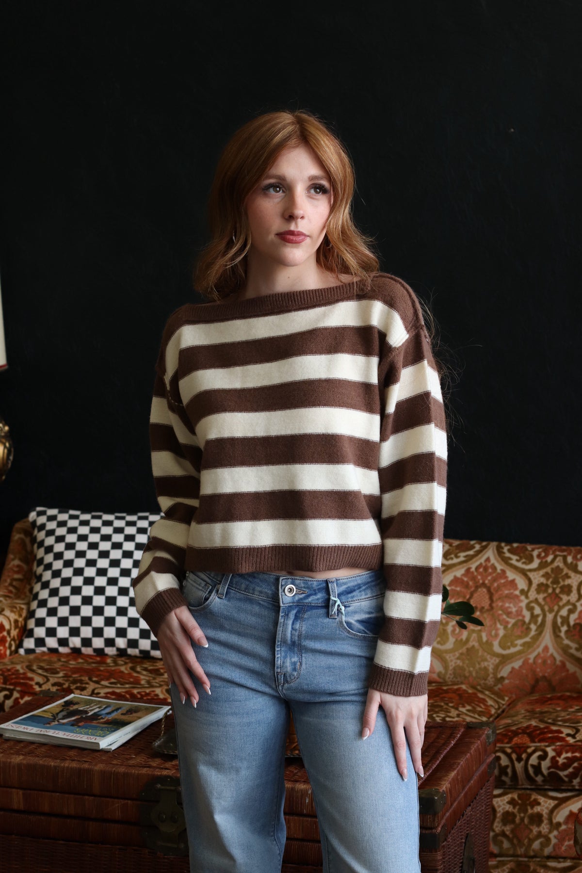 Leslie Brown & Cream Striped Long Sleeve