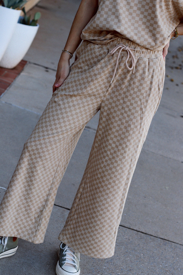 Tatum Cropped Wide Leg Pants + Tan