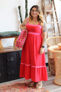 Firecracker Midi Dress in Red
