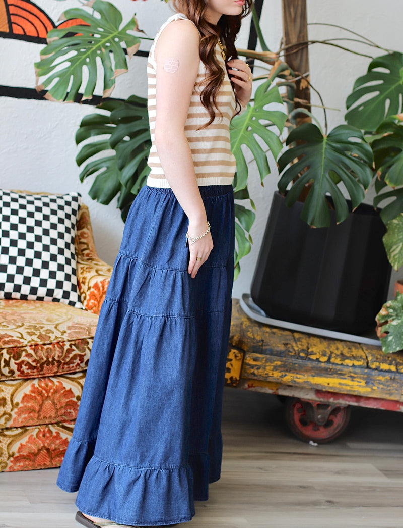 Springsteen Denim Midi Skirt