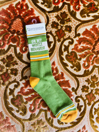 On My Worst Behavior Socks