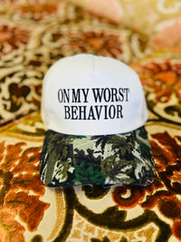 On My Worst Behavior Ball Cap + Camo