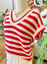 Sweet Summertime Knit Top in Red