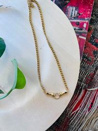 Hand of Friendship 18K GP Stainless Steel Necklace