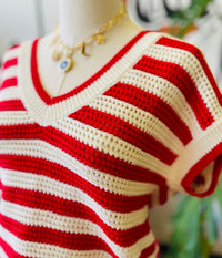 Sweet Summertime Knit Top in Red