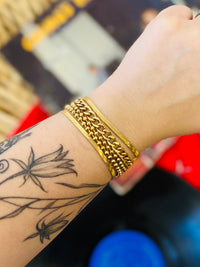 18K Gold Plated Waterproof Stainless Steel Bracelet Stack