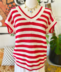 Sweet Summertime Knit Top in Red