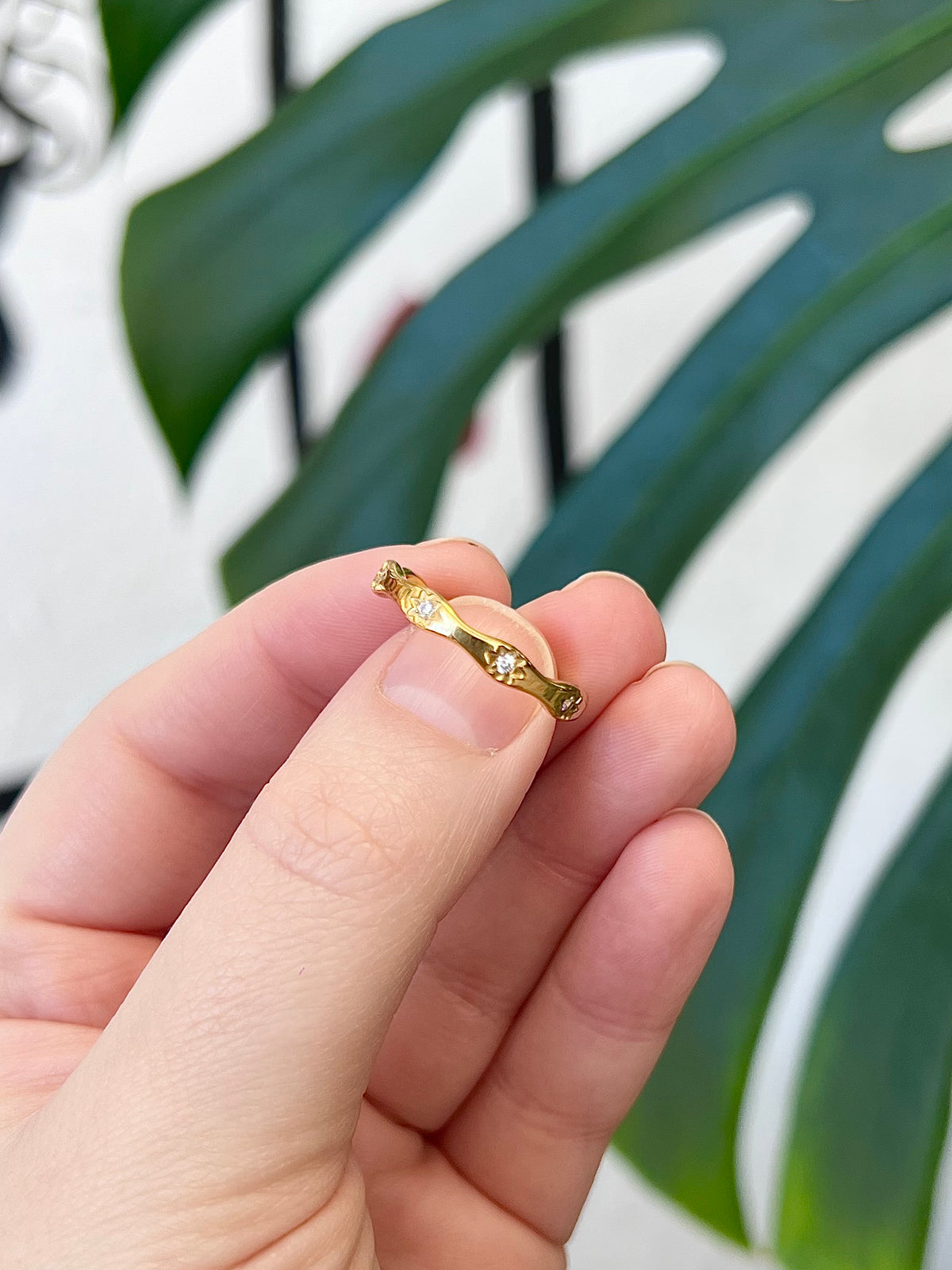 Stacker Wave Design 18K GP Ring