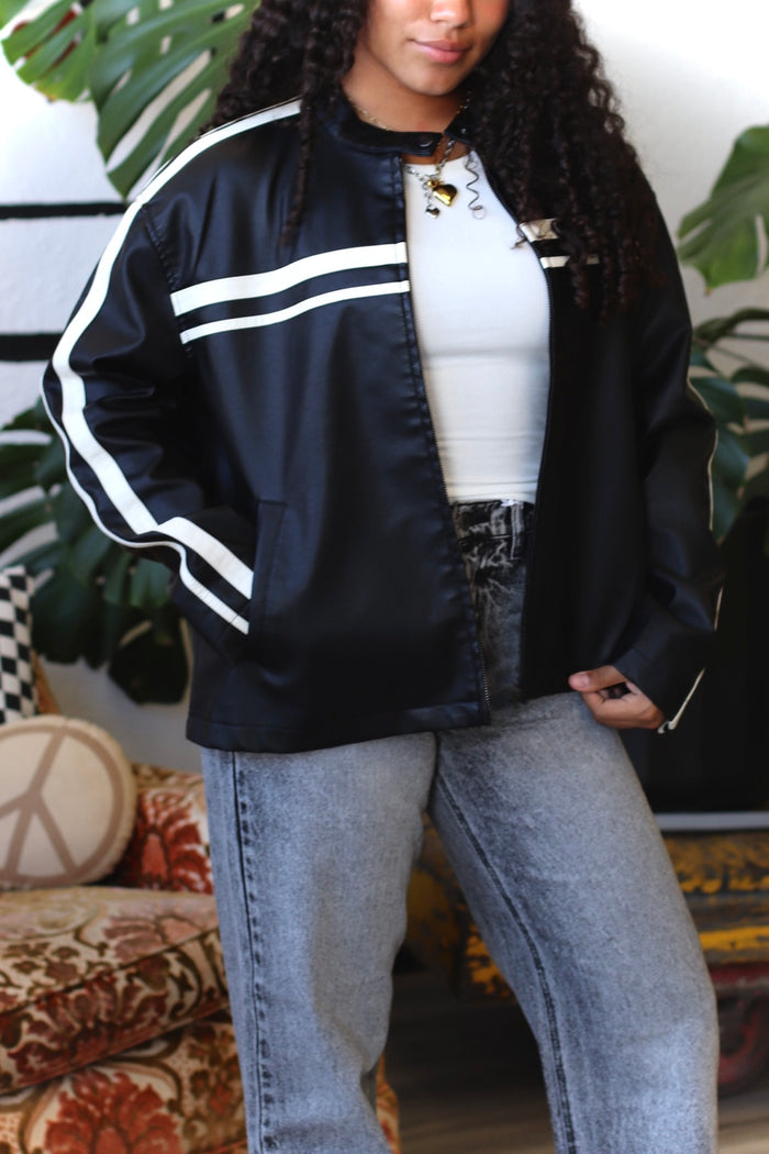 Moto Leather Jacket + Black