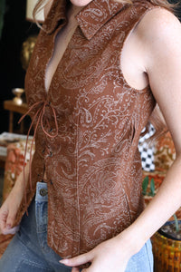 Britt Paisley Lace-Up Vest