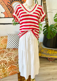 Sweet Summertime Knit Top in Red