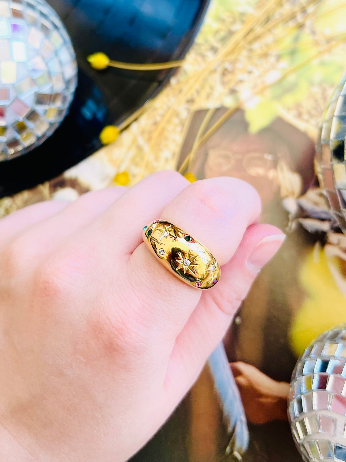18K Gold Plated Dome CZ Ring