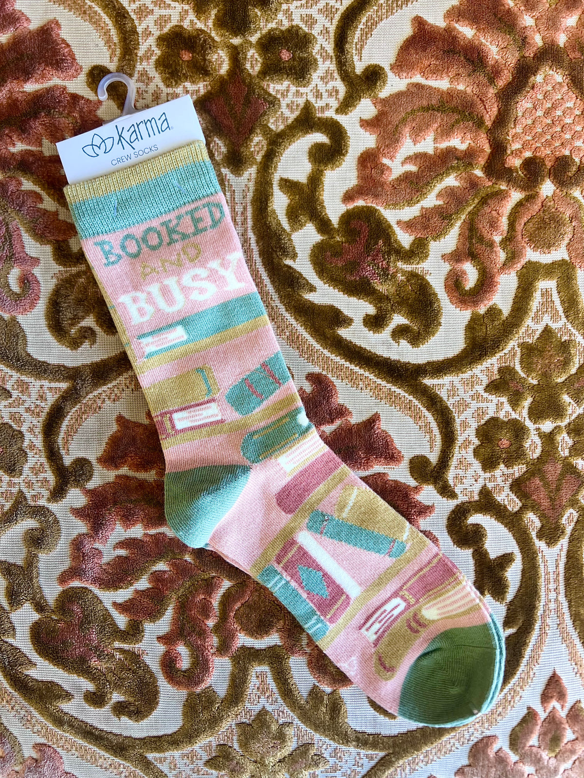 Booked & Busy Crew Socks