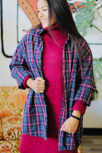 Turtle Neck Midi Dress + Cabernet