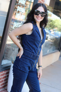 All Eyes On Me Denim Jumpsuit