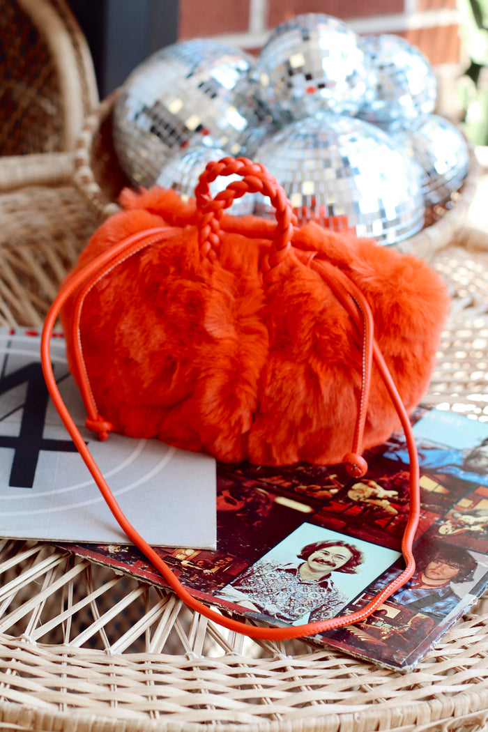 Orange Fuzzy Purse