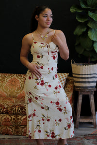 Feelin' Floral Front Tie Midi Dress