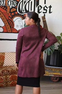 Moody Fall Suede Coat in Cherry Coke