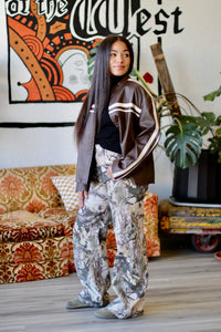 High-Rise Camo Print Wide Leg Jeans