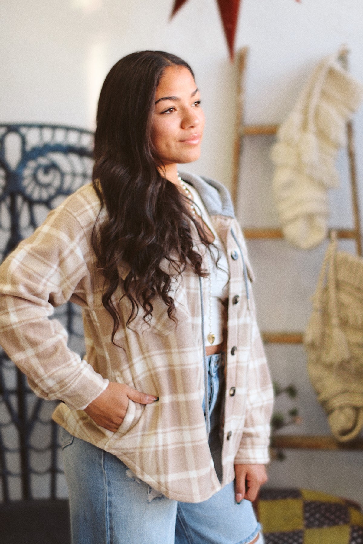 Plaid Hooded Shacket + Mocha | BF '25