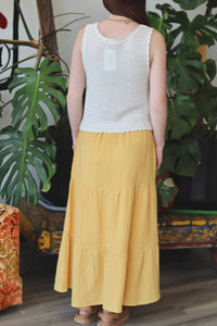 Garden Life Maxi Skirt in Yellow