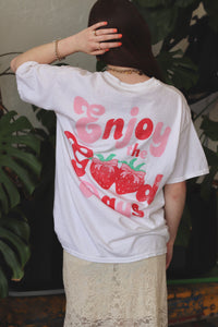 Strawberry Graphic Tee in Cream