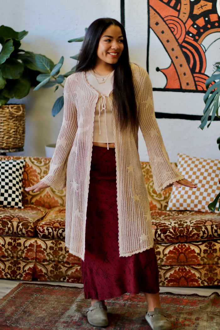 Celestial Maroon Midi Skirt