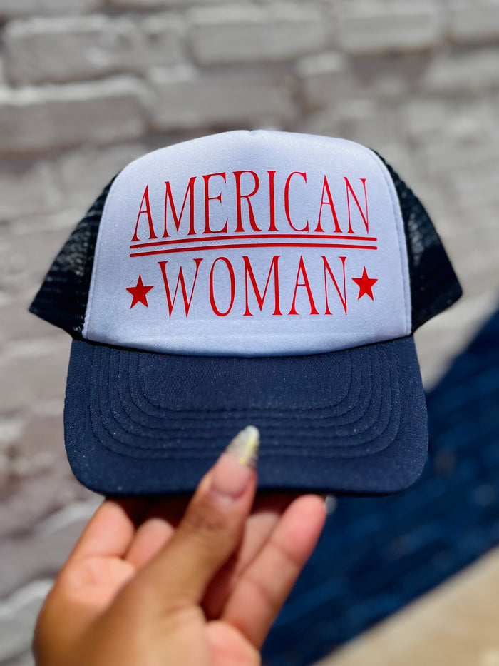 580 Trucker Hat +Navy American Woman